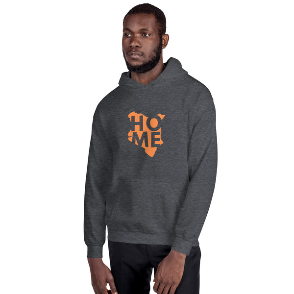 Kenya Unisex Hoodie - Orange Home, Kenyan Map