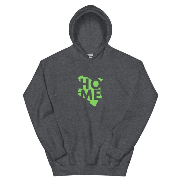 Kenya Unisex Hoodie - Grass Green Home, Kenyan Map