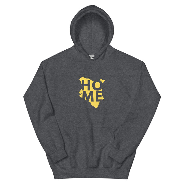 Kenya Unisex Hoodie - Yellow Home, Kenyan Map