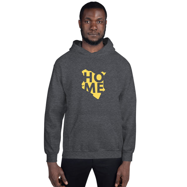 Kenya Unisex Hoodie - Yellow Home, Kenyan Map