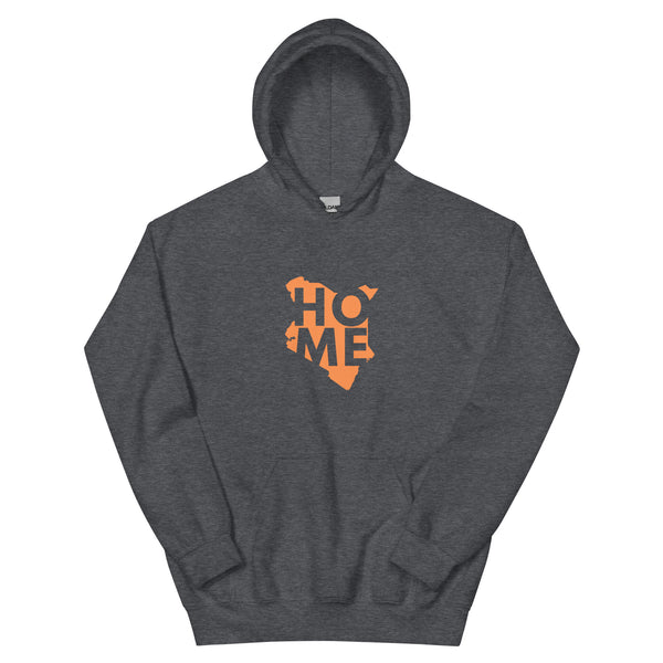 Kenya Unisex Hoodie - Orange Home, Kenyan Map