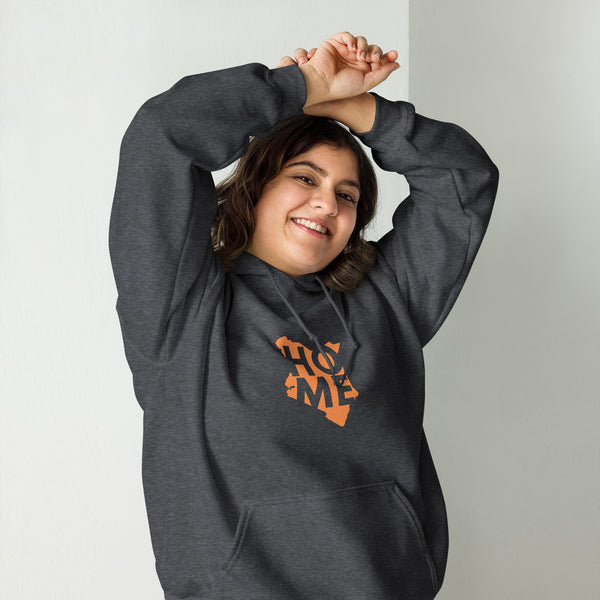 Kenya Unisex Hoodie - Orange Home, Kenyan Map