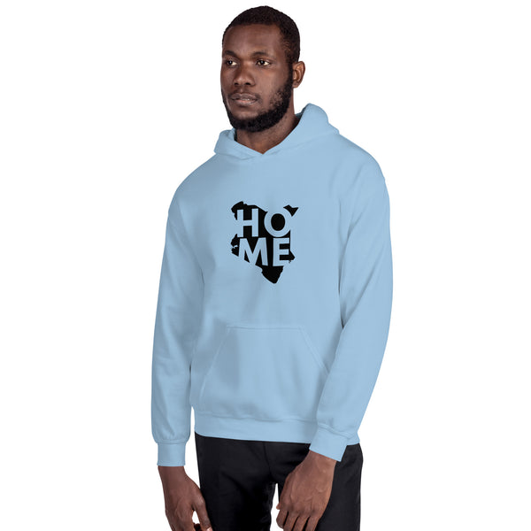 Kenya Unisex Hoodie - Black Home, Kenyan Map