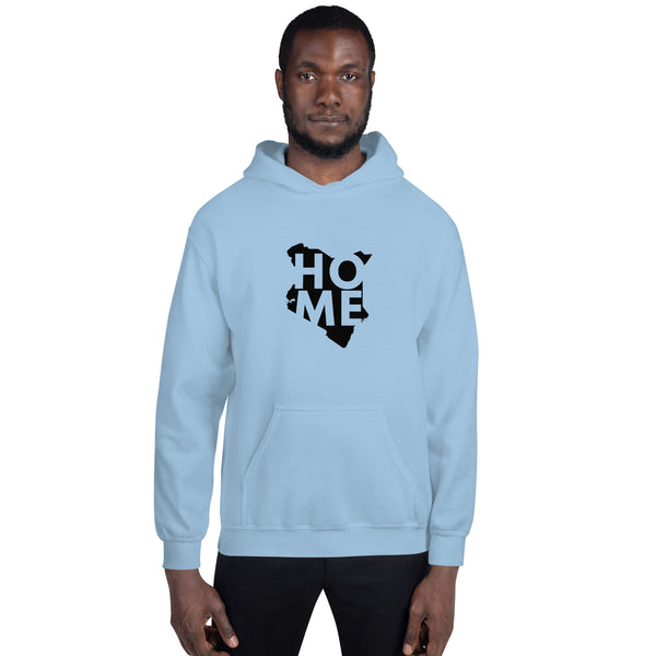 Kenya Unisex Hoodie - Black Home, Kenyan Map