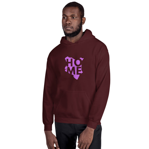 Kenya Unisex Hoodie - Magenta Home, Kenyan Map