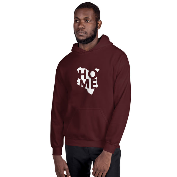 Kenya Unisex Hoodie - White Home, Kenyan Map