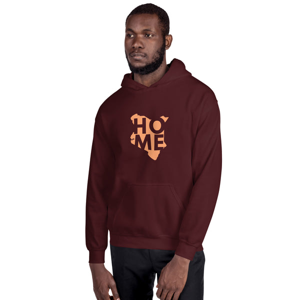 Kenya Unisex Hoodie - Orange Home, Kenyan Map