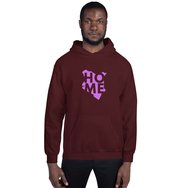 Kenya Unisex Hoodie - Magenta Home, Kenyan Map