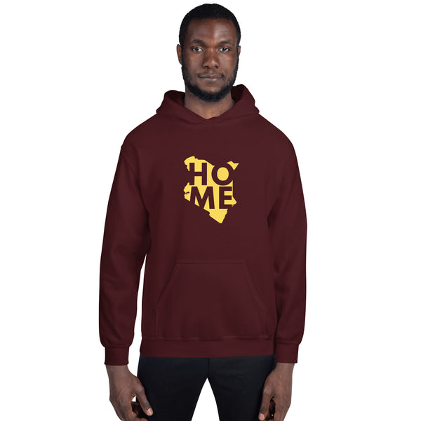 Kenya Unisex Hoodie - Yellow Home, Kenyan Map