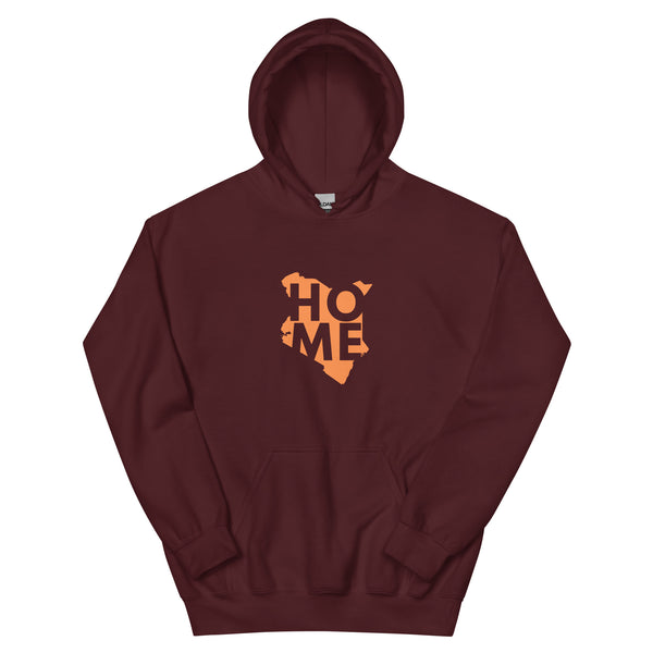 Kenya Unisex Hoodie - Orange Home, Kenyan Map
