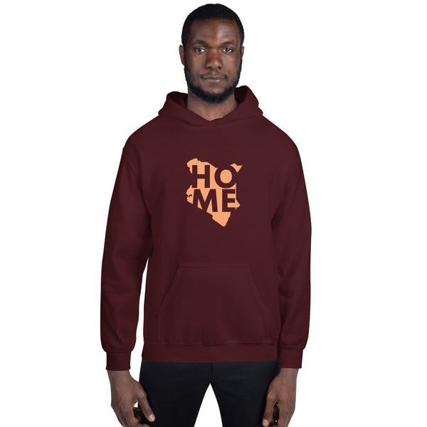 Kenya Unisex Hoodie - Orange Home, Kenyan Map