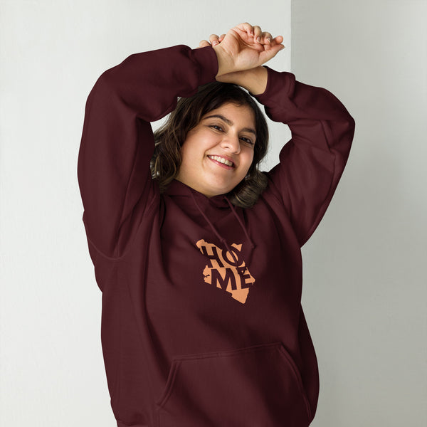 Kenya Unisex Hoodie - Orange Home, Kenyan Map