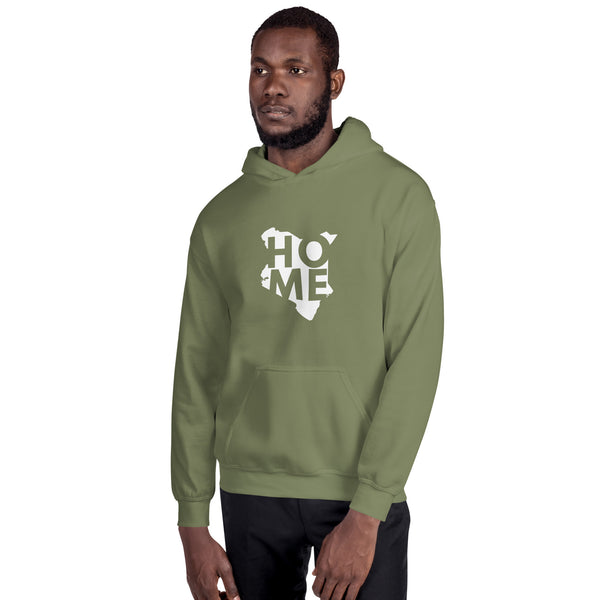 Kenya Unisex Hoodie - White Home, Kenyan Map