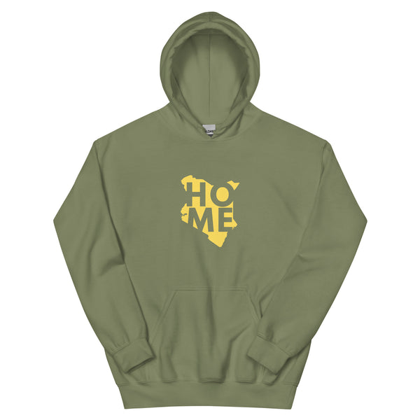 Kenya Unisex Hoodie - Yellow Home, Kenyan Map