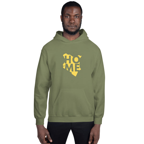 Kenya Unisex Hoodie - Yellow Home, Kenyan Map