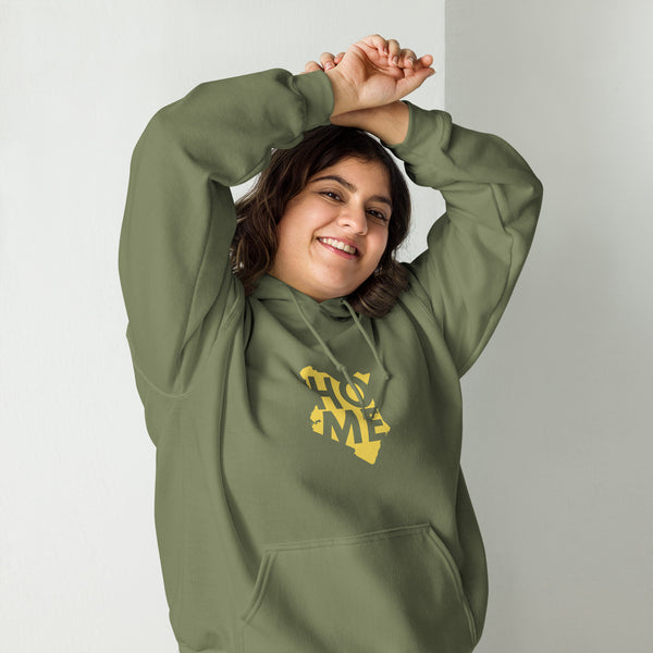 Kenya Unisex Hoodie - Yellow Home, Kenyan Map