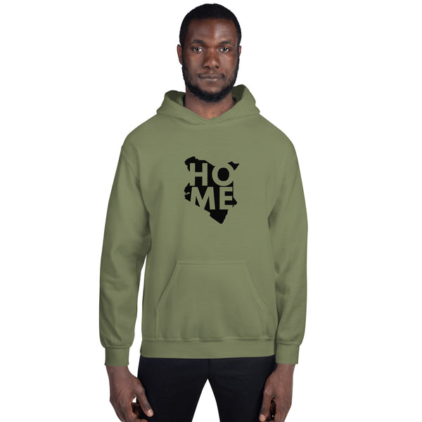 Kenya Unisex Hoodie - Black Home, Kenyan Map