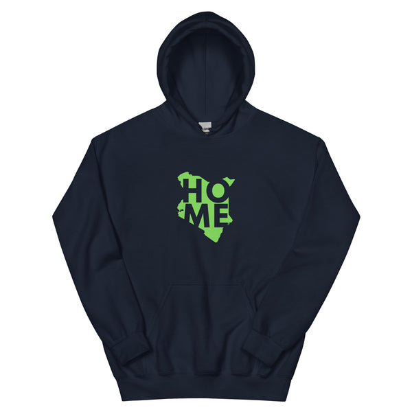 Kenya Unisex Hoodie - Grass Green Home, Kenyan Map