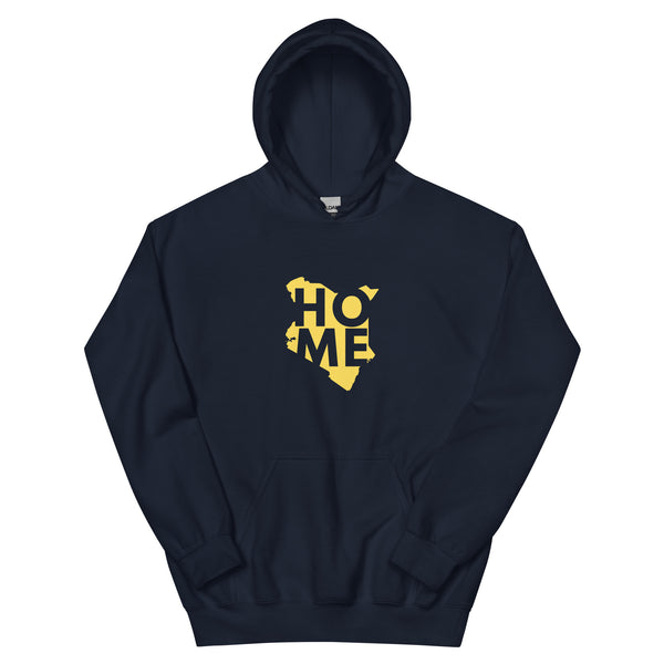 Kenya Unisex Hoodie - Yellow Home, Kenyan Map