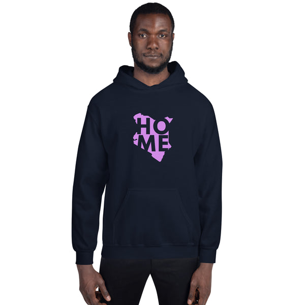 Kenya Unisex Hoodie - Magenta Home, Kenyan Map