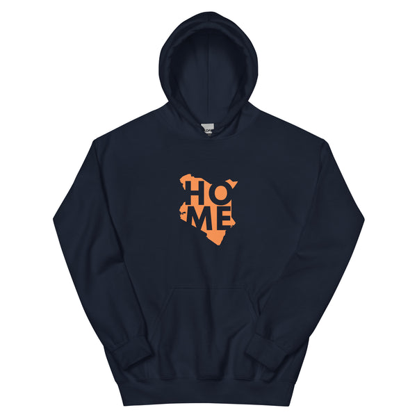 Kenya Unisex Hoodie - Orange Home, Kenyan Map