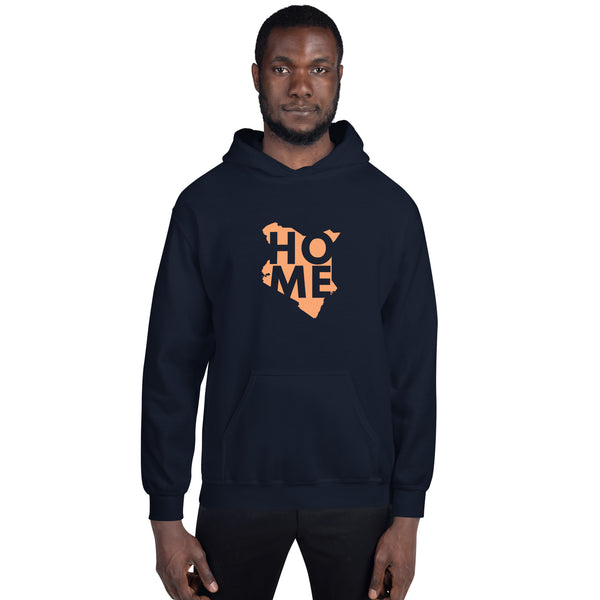 Kenya Unisex Hoodie - Orange Home, Kenyan Map