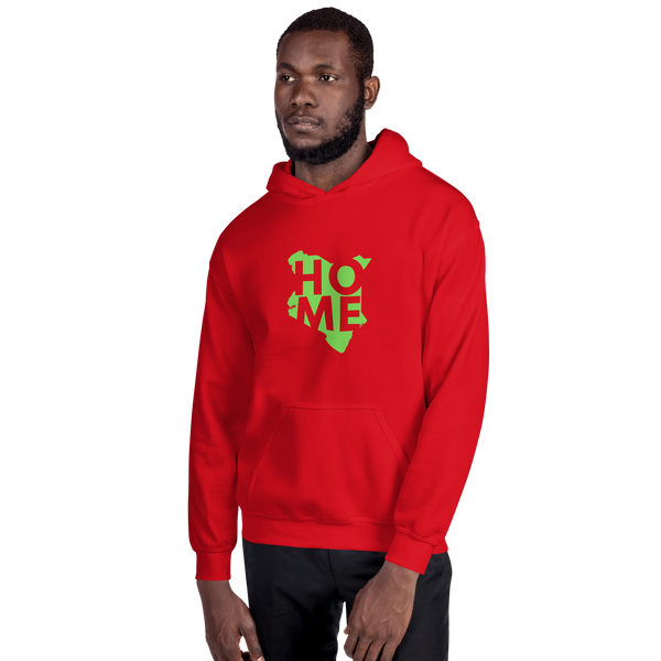 Kenya Unisex Hoodie - Grass Green Home, Kenyan Map