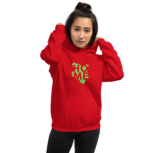 Kenya Unisex Hoodie - Grass Green Home, Kenyan Map