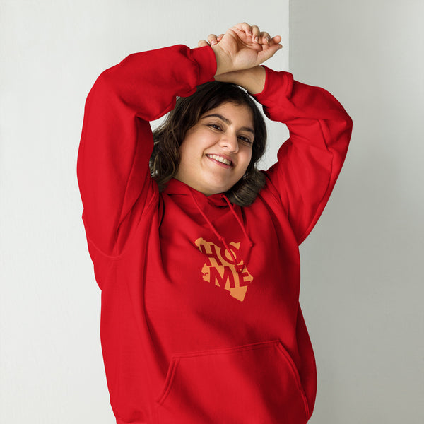 Kenya Unisex Hoodie - Orange Home, Kenyan Map
