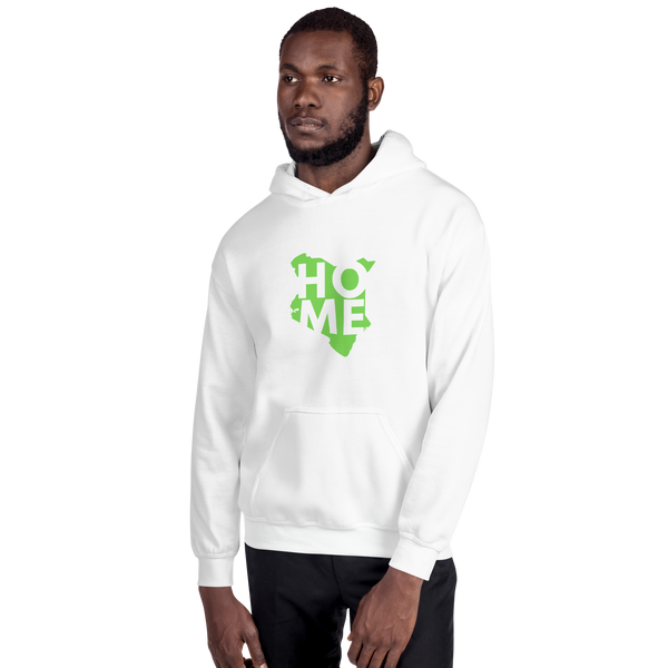 Kenya Unisex Hoodie - Grass Green Home, Kenyan Map