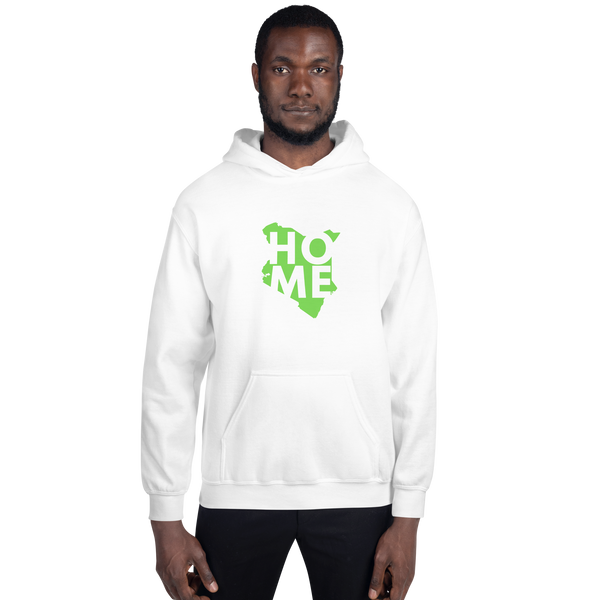Kenya Unisex Hoodie - Grass Green Home, Kenyan Map