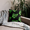 Nigeria Premium Throw Pillow - Home, Nigeria Grass Green Map On Black