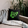 Nigeria Premium Throw Pillow - Home, Nigeria Grass Green Map On Black
