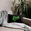 Nigeria Premium Throw Pillow - Home, Nigeria Grass Green Map On Black