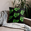 Nigeria Premium Throw Pillow - Home, Nigeria Grass Green Map On Black