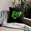 Nigeria Premium Throw Pillow - Home, Nigeria Grass Green Map On Black