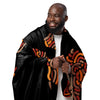Africa Map Sherpa blanket(Black)