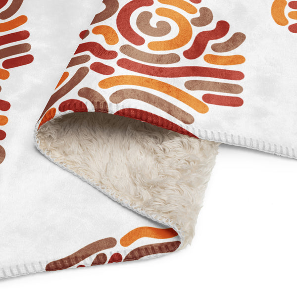 Africa Map Sherpa blanket(White)