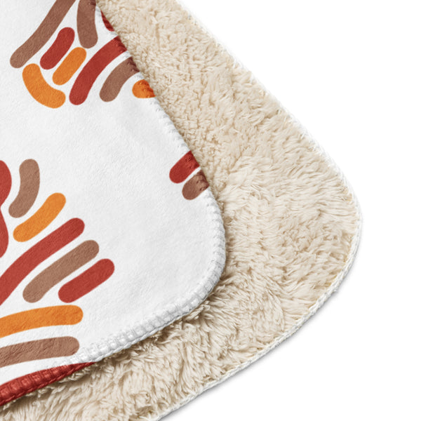 Africa Map Sherpa blanket(White)