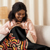 Africa Map Sherpa blanket(Black)