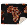 Africa Map Sherpa blanket(Black)