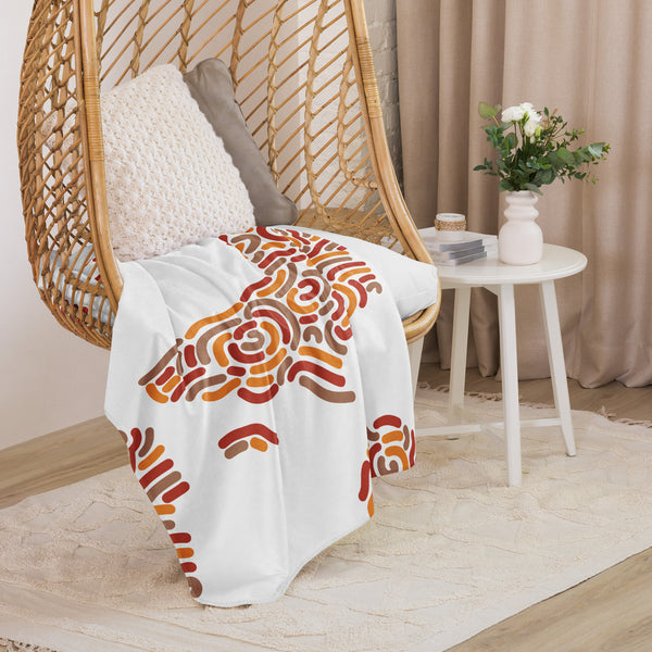 Africa Map Sherpa blanket(White)