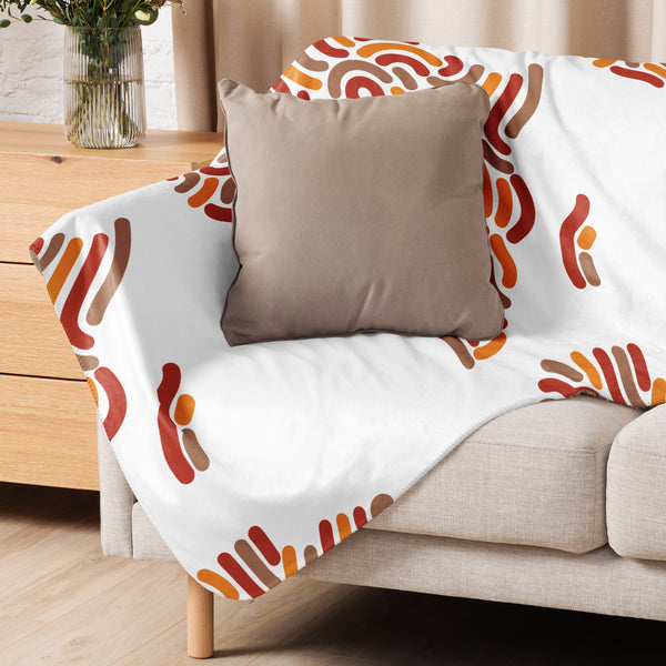 Africa Map Sherpa blanket(White)