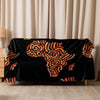 Africa Map Sherpa blanket(Black)
