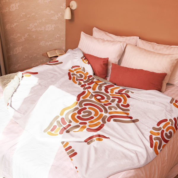 Africa Map Sherpa blanket(White)