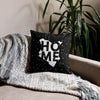 Kenya Premium Throw Pillow - Home, Kenya White Map on black Starry print