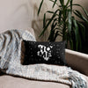 Kenya Premium Throw Pillow - Home, Kenya White Map on black Starry print