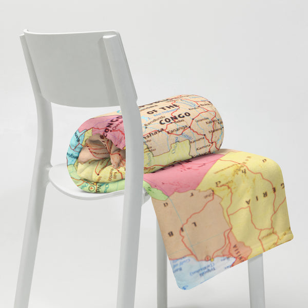Africa Premium Throw Blanket - African Map