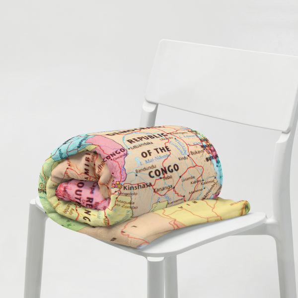 Africa Premium Throw Blanket - African Map