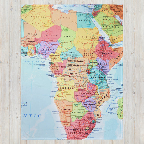 Africa Premium Throw Blanket - African Map